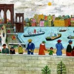 13_my_name_is_Gabriela_NYC A painting of people on the side walk