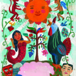 mexico_k.tif A painting of people and animals in the shape of a sun.