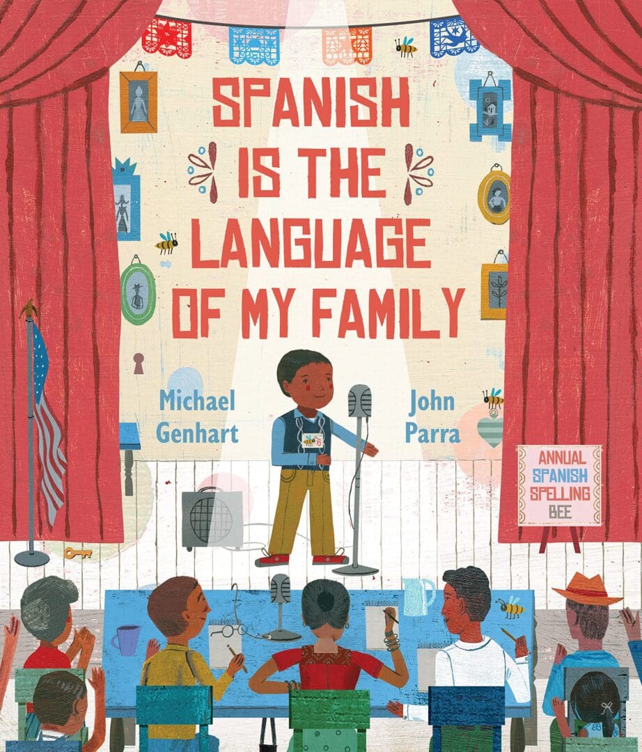 A picture book cover of spanish is the language of my family.