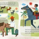6. Eloisas Musical Window pgs.14-15s copy A page from the book of animals and their people.